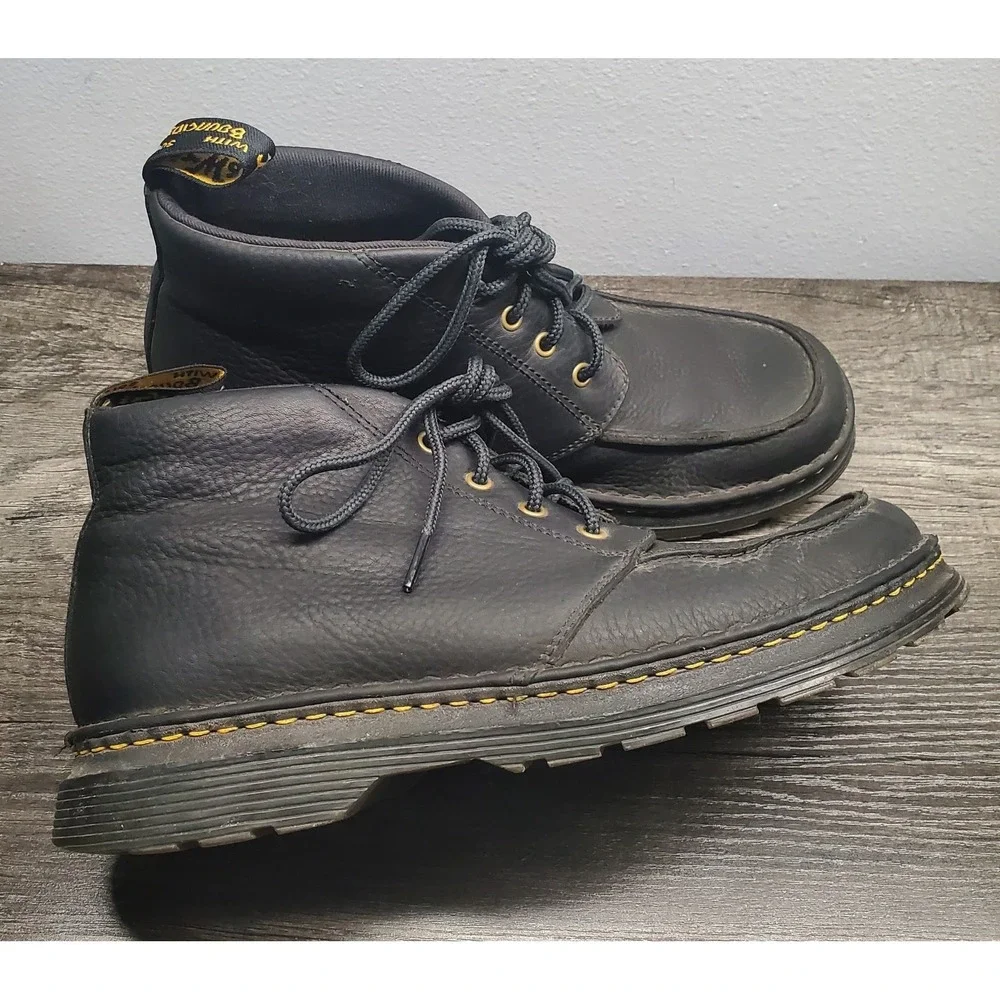 Dr. Doc Martens Austin Chukka Leather Boots Mens 12 Black Air Wair Bouncing Sole